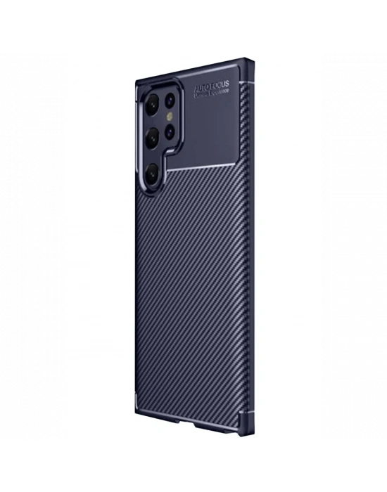 Newface Samsung Galaxy S25 Ultra Kılıf Auto Focus Karbon Kapak - Lacivert