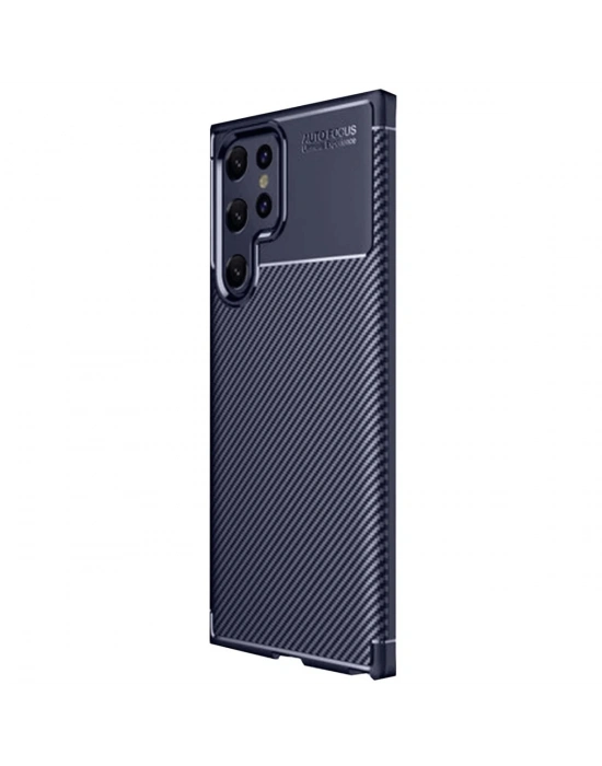 Newface Samsung Galaxy S25 Ultra Kılıf Auto Focus Karbon Kapak - Lacivert