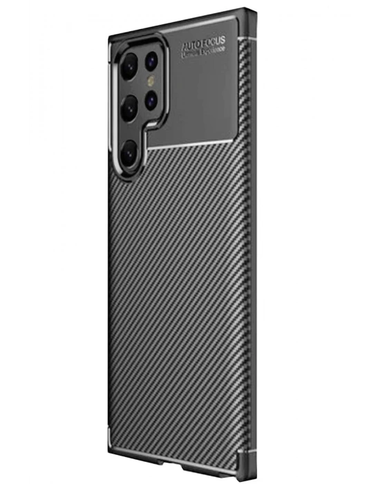 Newface Samsung Galaxy S25 Ultra Kılıf Auto Focus Karbon Kapak - Siyah