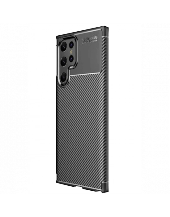Newface Samsung Galaxy S25 Ultra Kılıf Auto Focus Karbon Kapak - Siyah