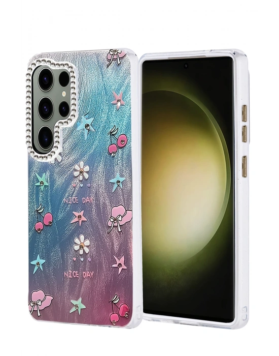 Newface Samsung Galaxy S25 Ultra Kılıf Blade Aynalı Desenli Kapak - Desen 4