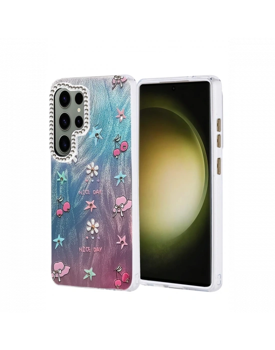 Newface Samsung Galaxy S25 Ultra Kılıf Blade Aynalı Desenli Kapak - Desen 4