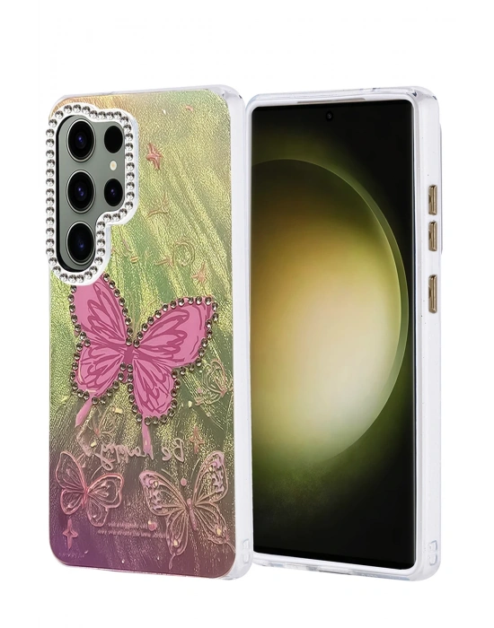 Newface Samsung Galaxy S25 Ultra Kılıf Blade Aynalı Desenli Kapak - Desen 5