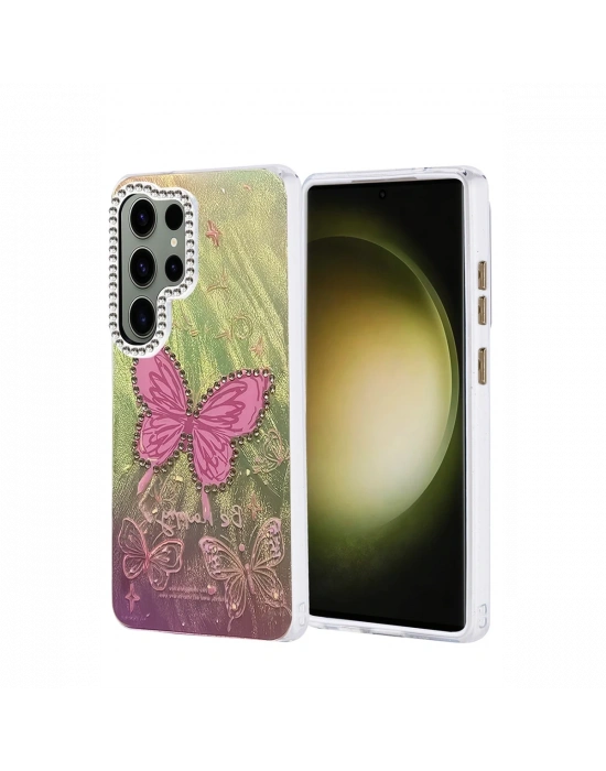 Newface Samsung Galaxy S25 Ultra Kılıf Blade Aynalı Desenli Kapak - Desen 5