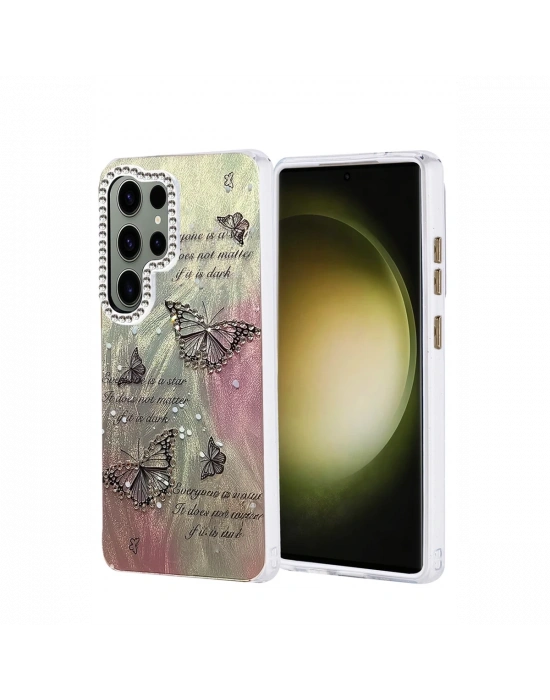 Newface Samsung Galaxy S25 Ultra Kılıf Blade Aynalı Desenli Kapak - Desen 6