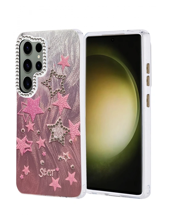 Newface Samsung Galaxy S25 Ultra Kılıf Blade Aynalı Desenli Kapak - Desen 7