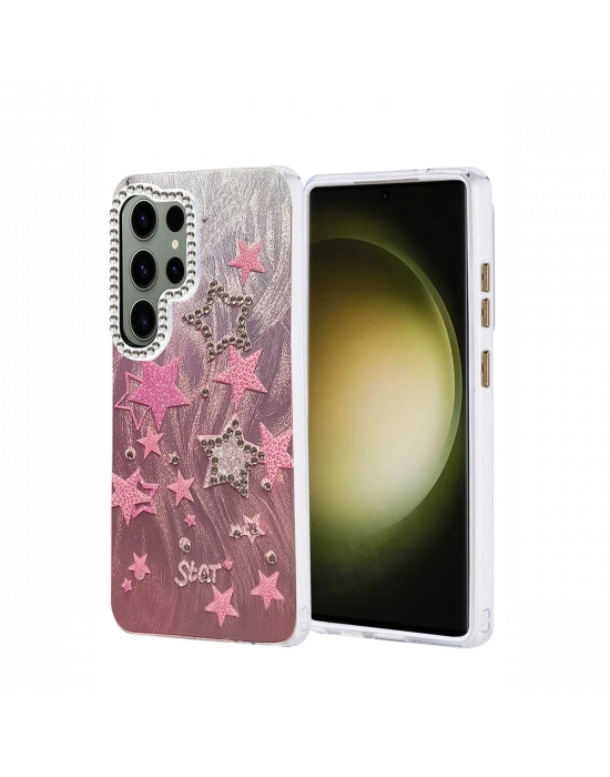 Newface Samsung Galaxy S25 Ultra Kılıf Blade Aynalı Desenli Kapak - Desen 7