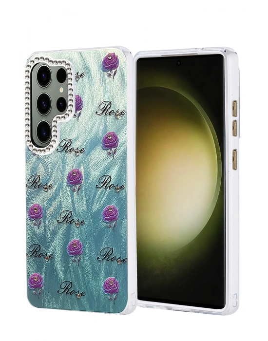 Newface Samsung Galaxy S25 Ultra Kılıf Blade Aynalı Desenli Kapak - Desen 9