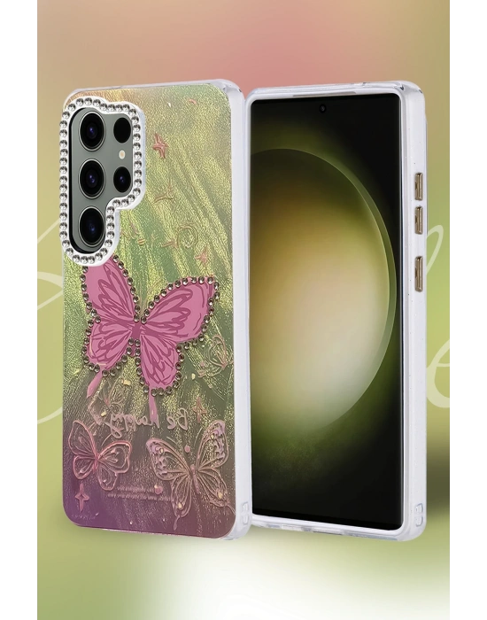 Newface Samsung Galaxy S25 Ultra Kılıf Blade Aynalı Desenli Kapak - Desen 9