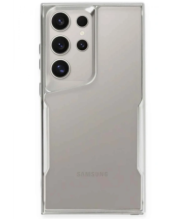 Newface Samsung Galaxy S25 Ultra Kılıf Boyi Silikon Kapak - Gümüş