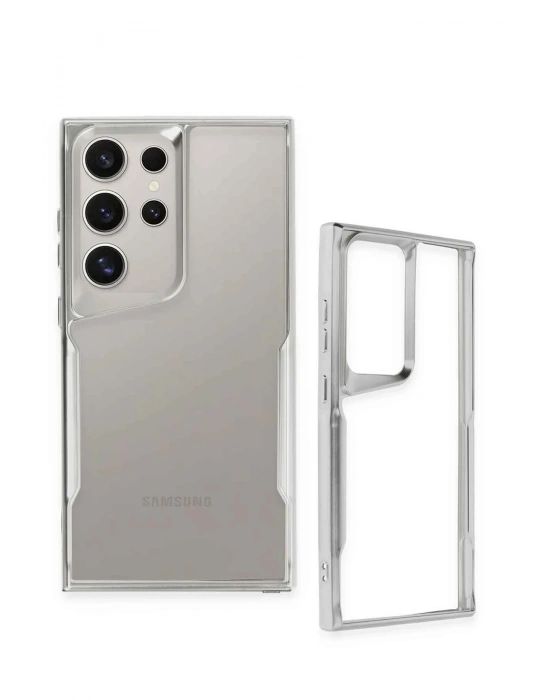 Newface Samsung Galaxy S25 Ultra Kılıf Boyi Silikon Kapak - Gümüş