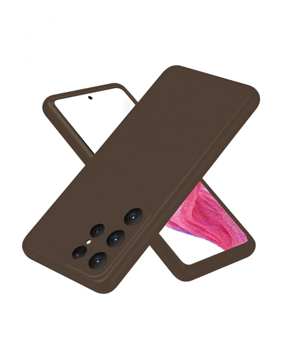 Newface Samsung Galaxy S25 Ultra Kılıf First Silikon - Kahverengi