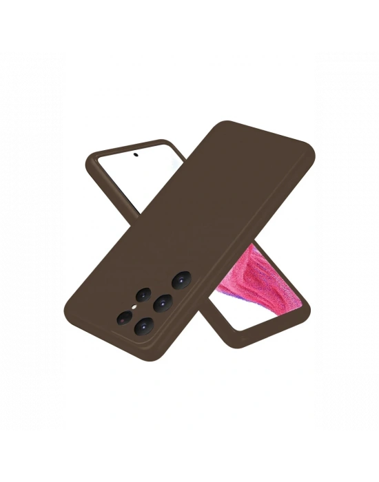 Newface Samsung Galaxy S25 Ultra Kılıf First Silikon - Kahverengi