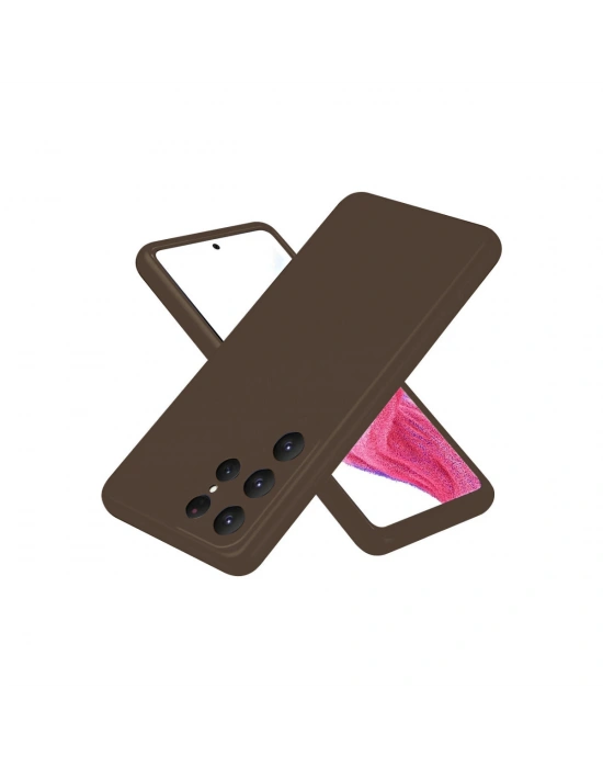 Newface Samsung Galaxy S25 Ultra Kılıf First Silikon - Kahverengi