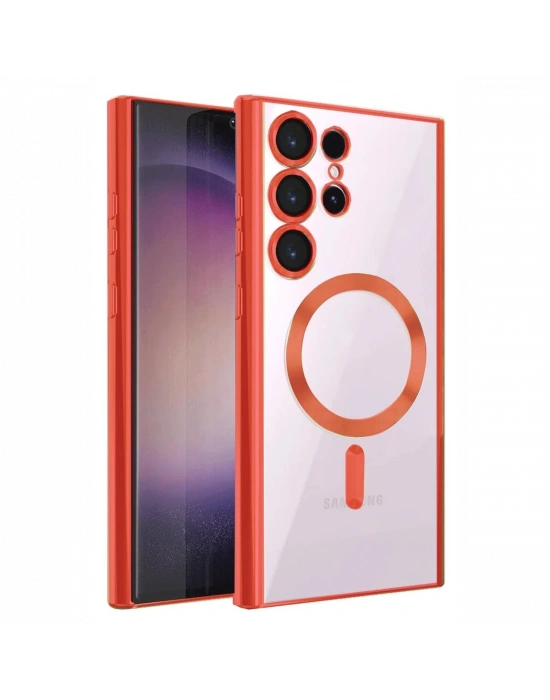 Newface Samsung Galaxy S25 Ultra Kılıf Kross Magneticsafe Kapak - Kırmızı