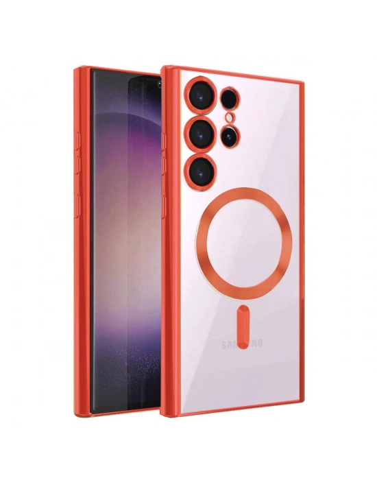 Newface Samsung Galaxy S25 Ultra Kılıf Kross Magneticsafe Kapak - Kırmızı