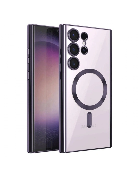 Newface Samsung Galaxy S25 Ultra Kılıf Kross Magneticsafe Kapak - Mor