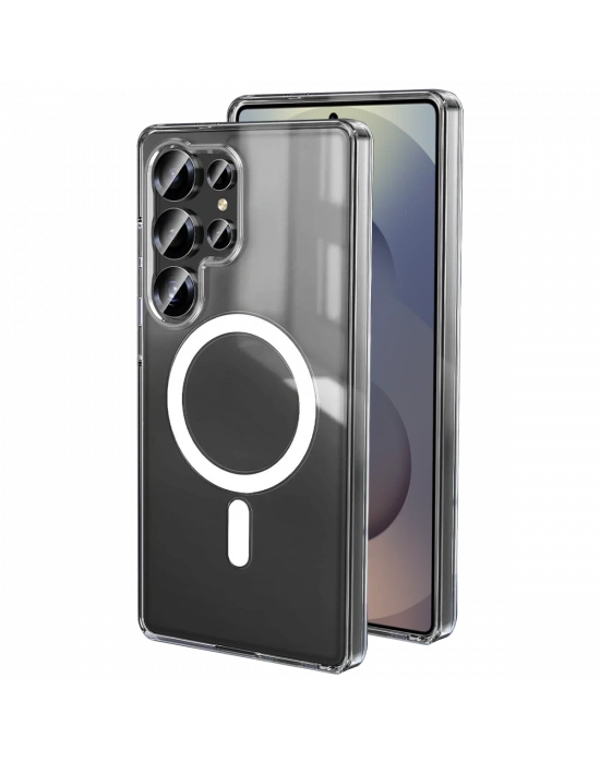 Newface Samsung Galaxy S25 Ultra Kılıf Magneticsafe Şeffaf Silikon - Şeffaf