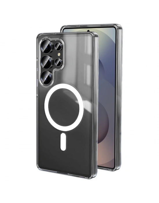 Newface Samsung Galaxy S25 Ultra Kılıf Magneticsafe Şeffaf Silikon - Şeffaf