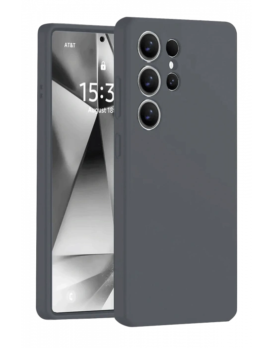 Newface Samsung Galaxy S25 Ultra Kılıf Nano içi Kadife Silikon - Gri