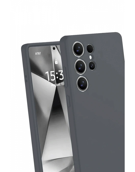 Newface Samsung Galaxy S25 Ultra Kılıf Nano içi Kadife Silikon - Gri