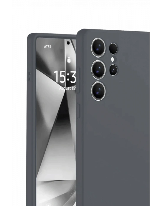 Newface Samsung Galaxy S25 Ultra Kılıf Nano içi Kadife Silikon - Gri