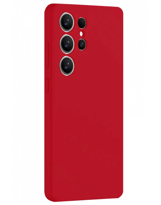 Newface Samsung Galaxy S25 Ultra Kılıf Nano içi Kadife Silikon - Kırmızı