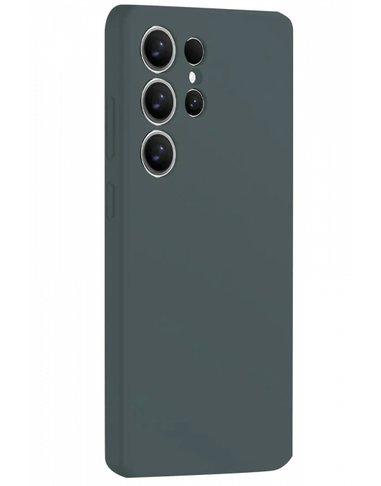 Newface Samsung Galaxy S25 Ultra Kılıf Nano içi Kadife Silikon - Koyu Yeşil