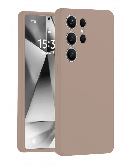 Newface Samsung Galaxy S25 Ultra Kılıf Nano içi Kadife Silikon - Pudra