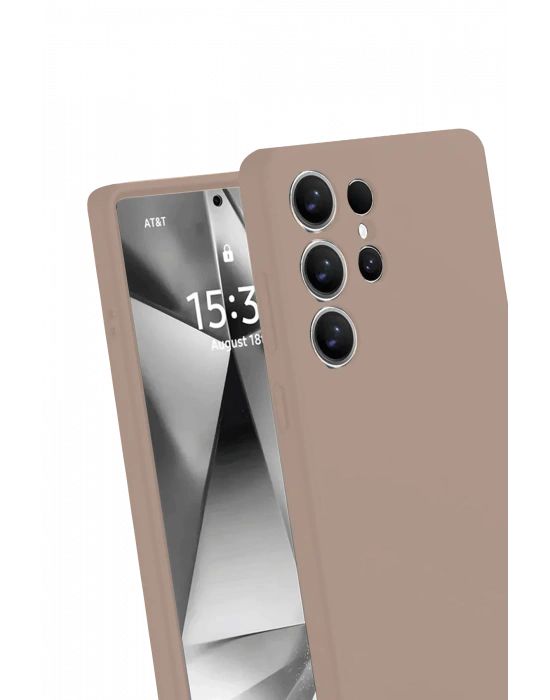 Newface Samsung Galaxy S25 Ultra Kılıf Nano içi Kadife Silikon - Pudra