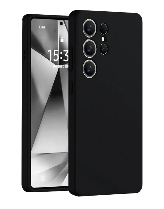 Newface Samsung Galaxy S25 Ultra Kılıf Nano içi Kadife Silikon - Siyah