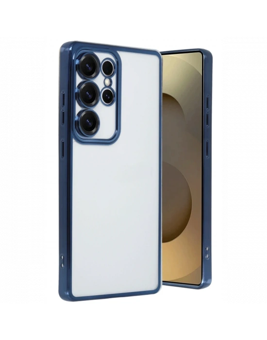 Newface Samsung Galaxy S25 Ultra Kılıf Razer Lensli Silikon - Lacivert