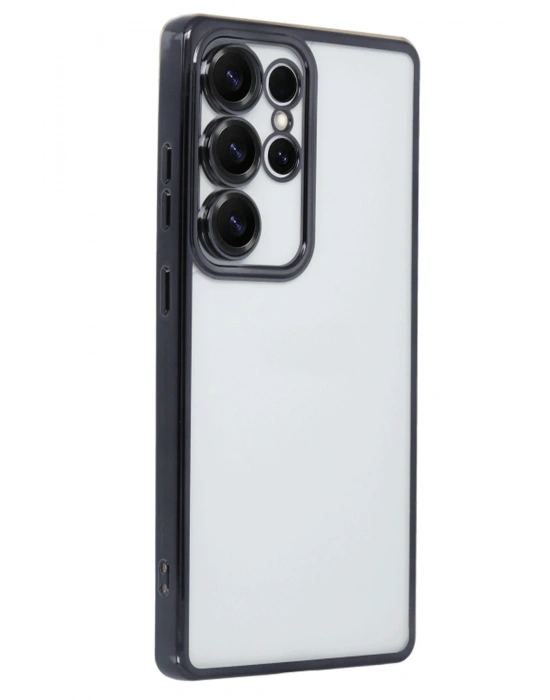 Newface Samsung Galaxy S25 Ultra Kılıf Razer Lensli Silikon - Siyah