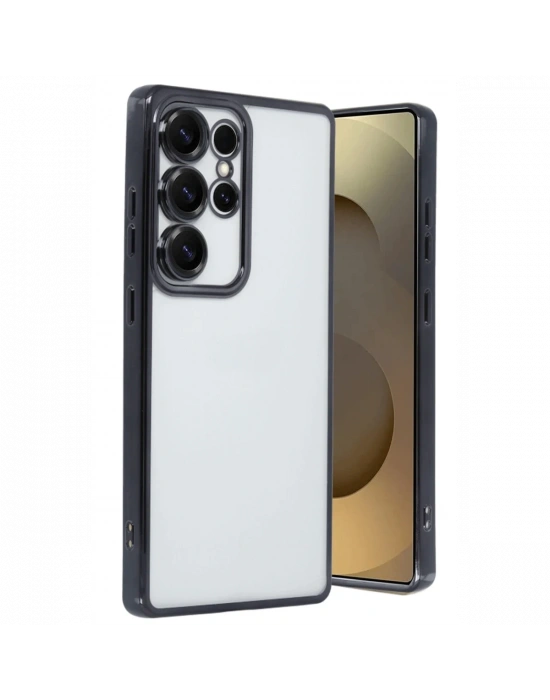 Newface Samsung Galaxy S25 Ultra Kılıf Razer Lensli Silikon - Siyah