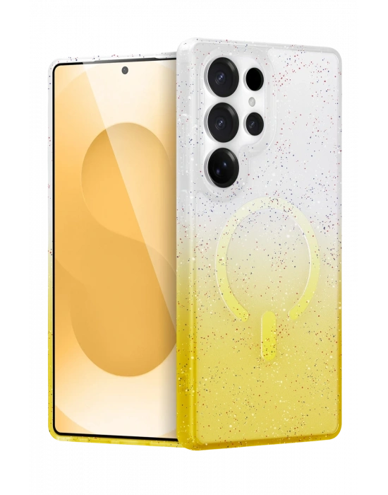 Newface Samsung Galaxy S25 Ultra Pummel Shiny Magsafe Kapak - Gold