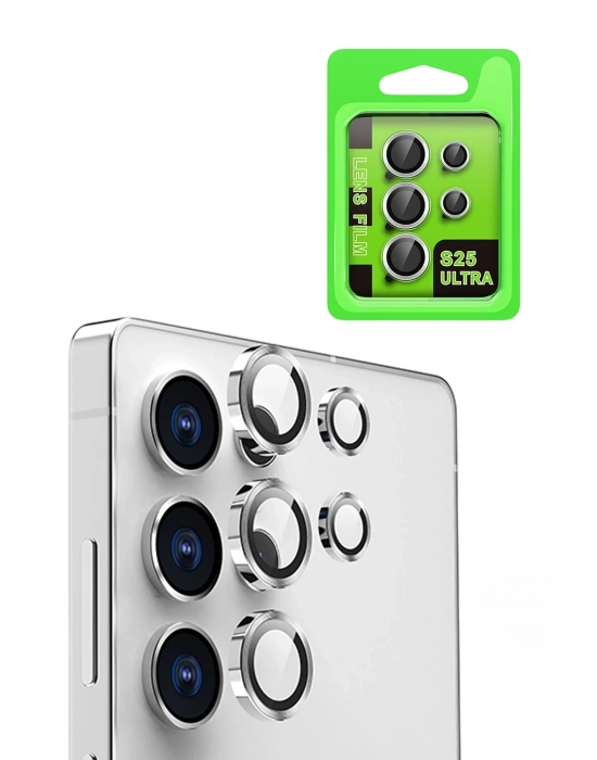 Newface Samsung Galaxy S25 Ultra Raze Metal Kamera Lens - Gümüş