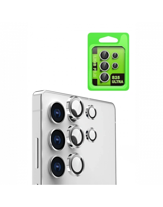 Newface Samsung Galaxy S25 Ultra Raze Metal Kamera Lens - Gümüş