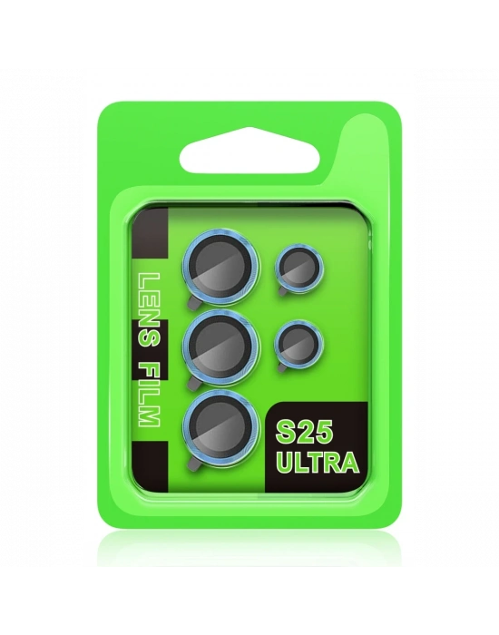 Newface Samsung Galaxy S25 Ultra Raze Metal Kamera Lens - Mavi
