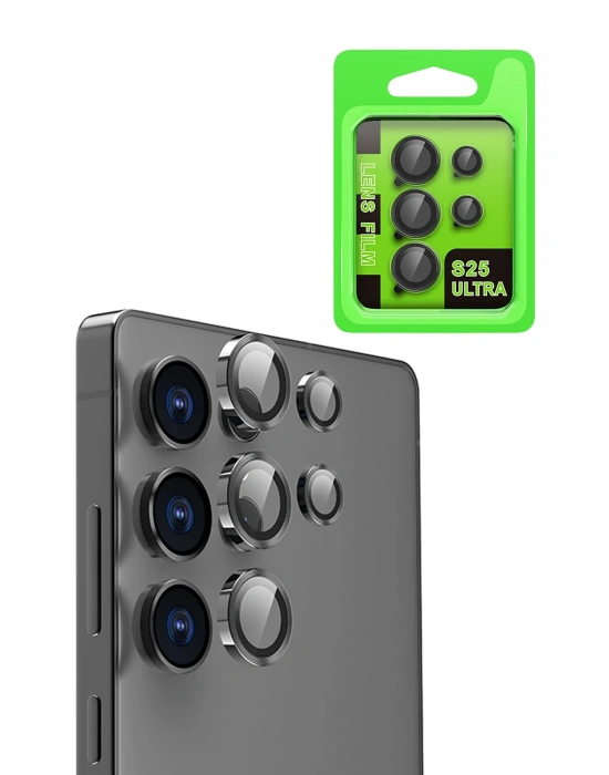 Newface Samsung Galaxy S25 Ultra Raze Metal Kamera Lens - Siyah