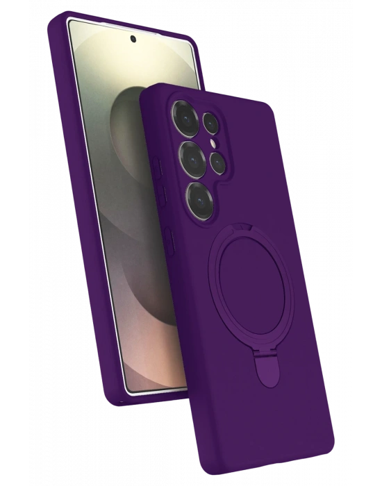 Newface Samsung Galaxy S25 Ultra Regal Magsafe Standlı Kapak - Derin Mor