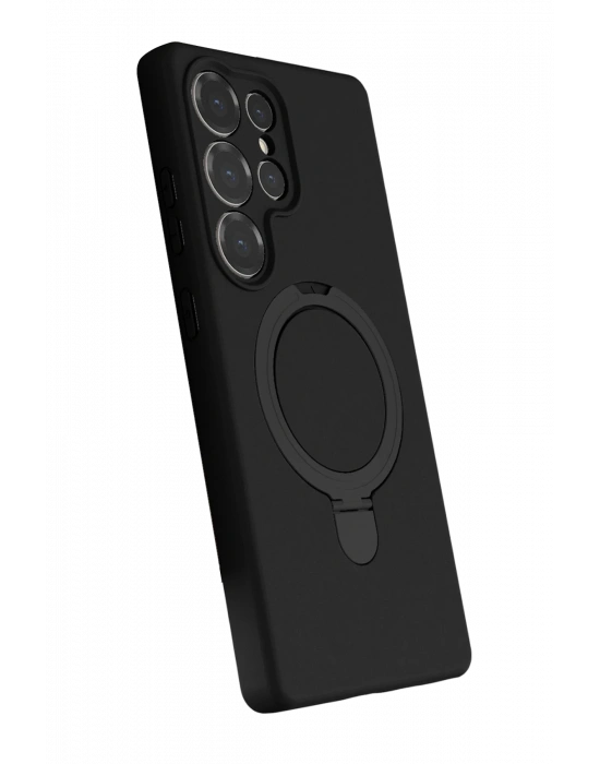 Newface Samsung Galaxy S25 Ultra Regal Magsafe Standlı Kapak - Siyah