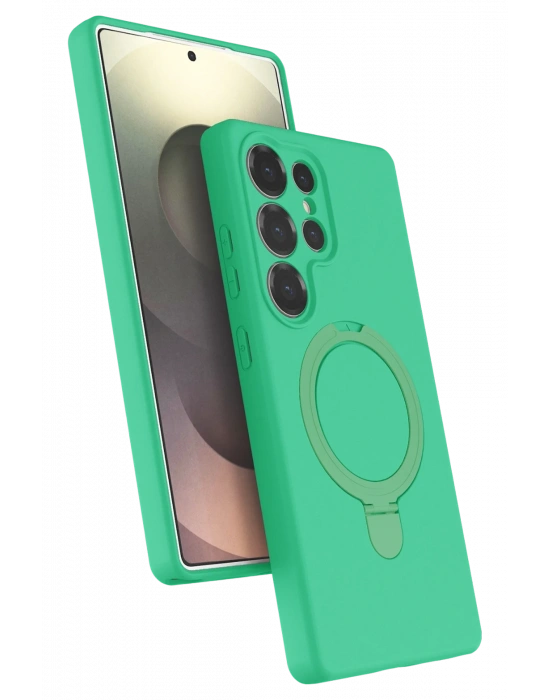 Newface Samsung Galaxy S25 Ultra Regal Magsafe Standlı Kapak - Yeşil