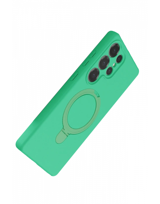 Newface Samsung Galaxy S25 Ultra Regal Magsafe Standlı Kapak - Yeşil