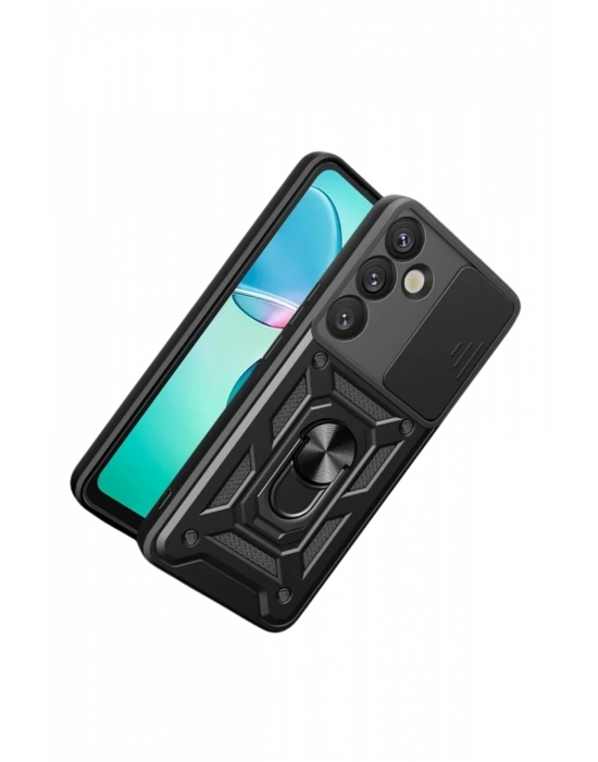 Newface Samsung Galaxy S26 Pars Lens Yüzüklü Silikon - Siyah