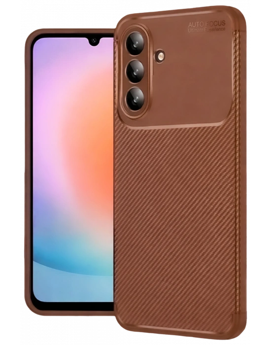 Newface Samsung Galaxy S26 Plus Auto Focus Karbon Kapak - Kahverengi
