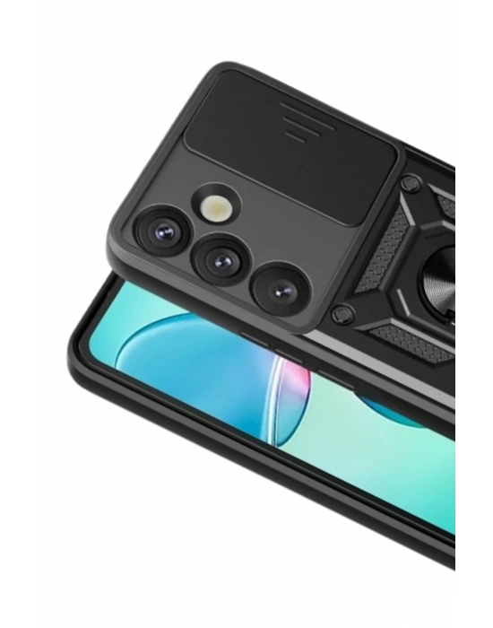 Newface Samsung Galaxy S26 Plus Pars Lens Yüzüklü Silikon - Siyah