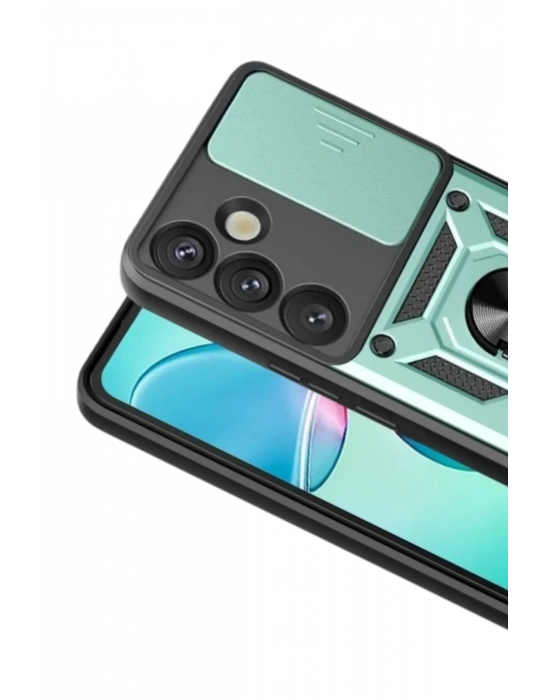 Newface Samsung Galaxy S26 Plus Pars Lens Yüzüklü Silikon - Yeşil