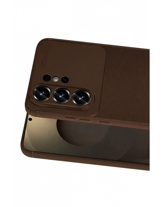 Newface Samsung Galaxy S26 Ultra Auto Focus Karbon Kapak - Kahverengi