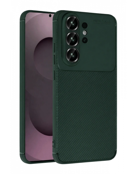 Newface Samsung Galaxy S26 Ultra Auto Focus Karbon Kapak - Koyu Yeşil