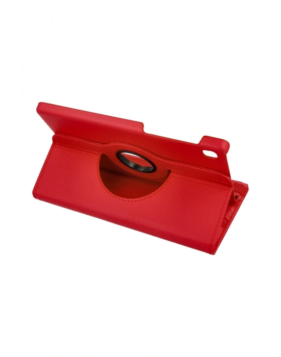 Newface Samsung Galaxy T220 Tab A7 Lite 8.7 Kılıf 360 Tablet Deri Kılıf - Kırmızı